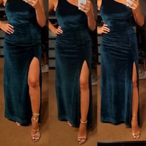 Tatiana Velvet One Shoulder Maxi Dress Worn Once